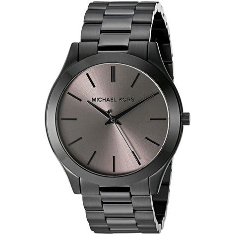 michael kors men's slim runway watch black